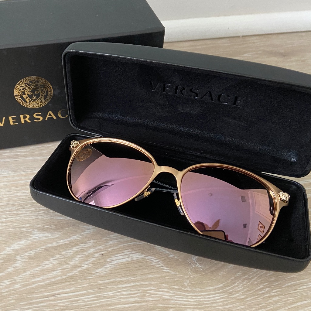 Versace Gold/Pink Mirrored Unisex Sunglasses